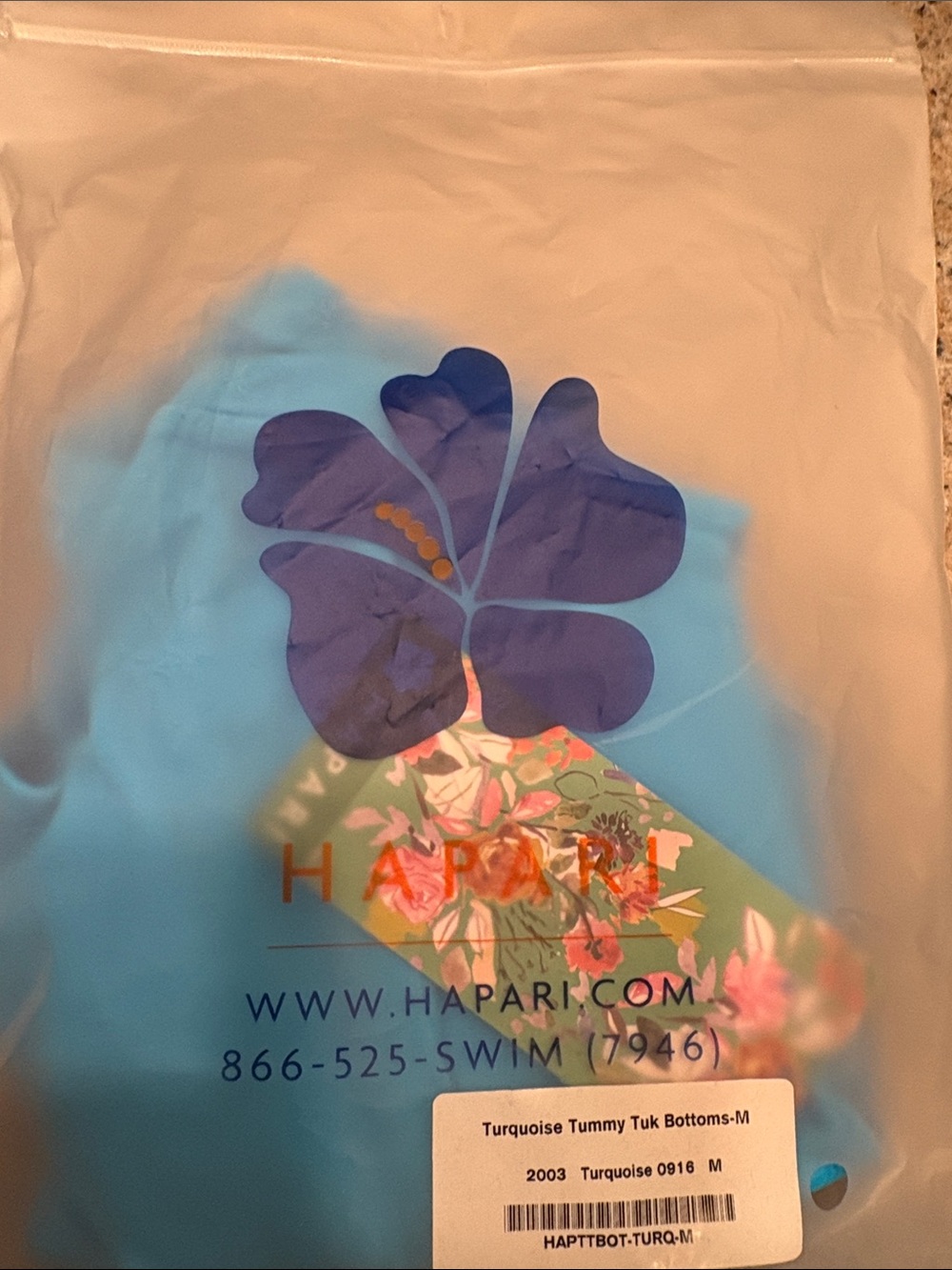 Hapari Turquoise Tummy Tuk Bottom
